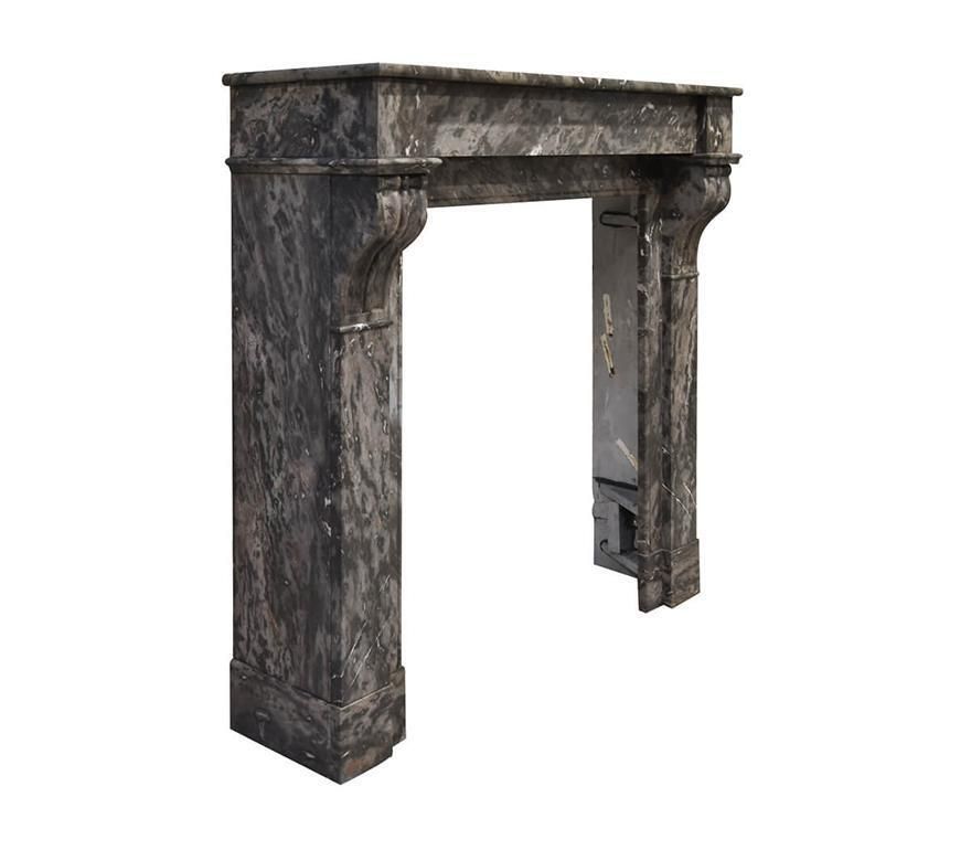 Grey Marble Fireplace Mantel 19th Century photo furniture