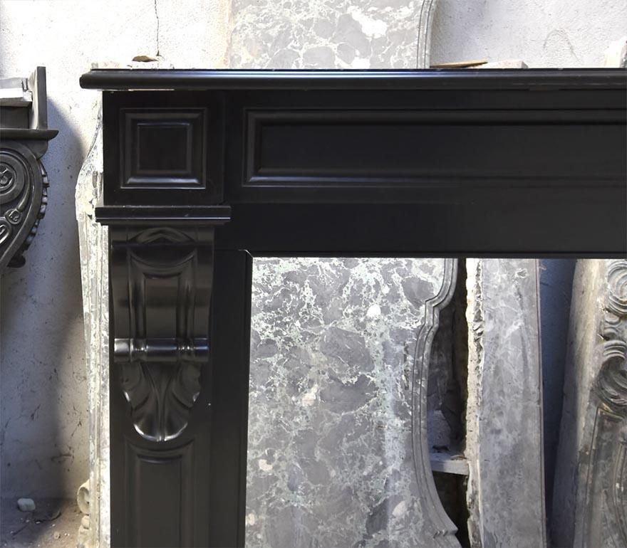 Black Marble Modion Fireplace Mantel 19th Century photo furniture