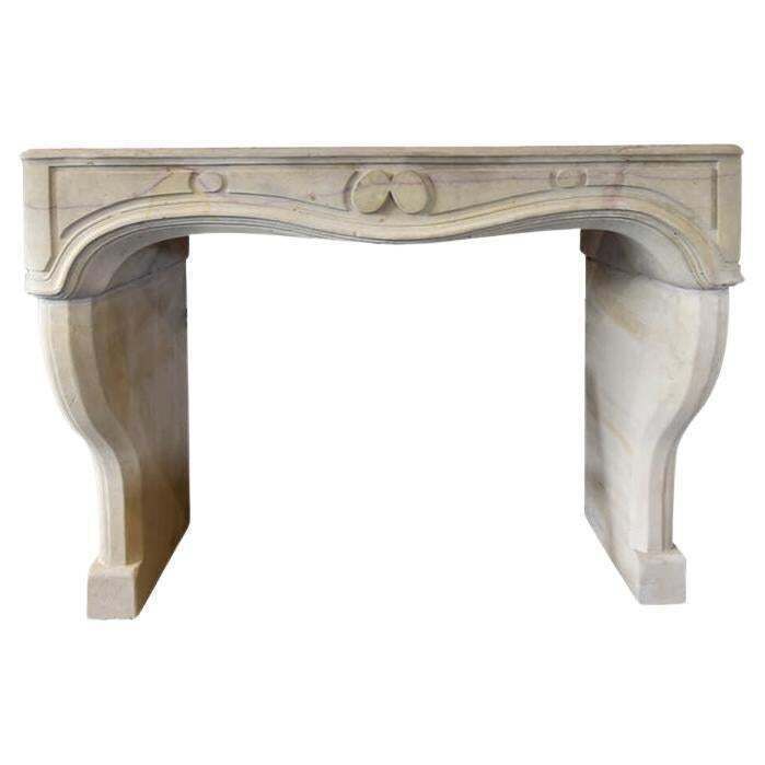 Antique Marble Stone Fireplace Mantel 19th Century