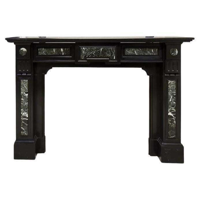 Antique Black Marble Fireplace Mantel 19th Century