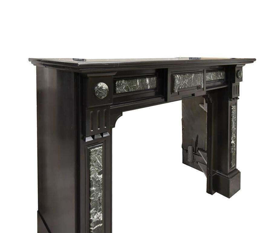 Antique Black Marble Fireplace Mantel 19th Century photo for sale