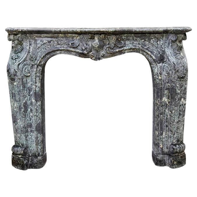 Marble Look Louis XV Cement Fireplace Mantel 19th Century