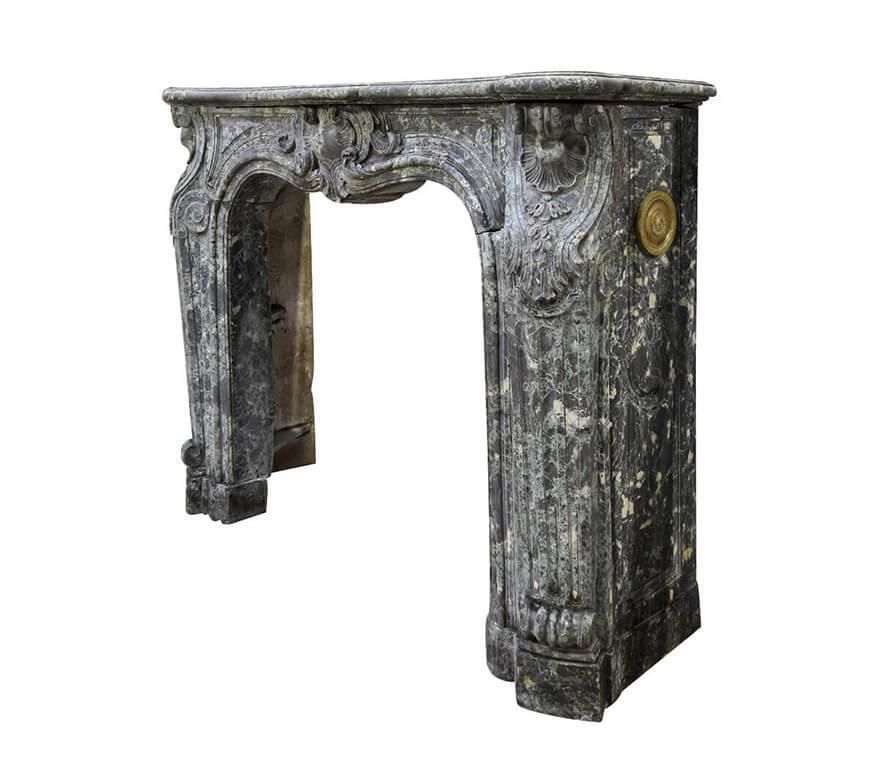 Marble Look Louis XV Cement Fireplace Mantel 19th Century photo 6460.0