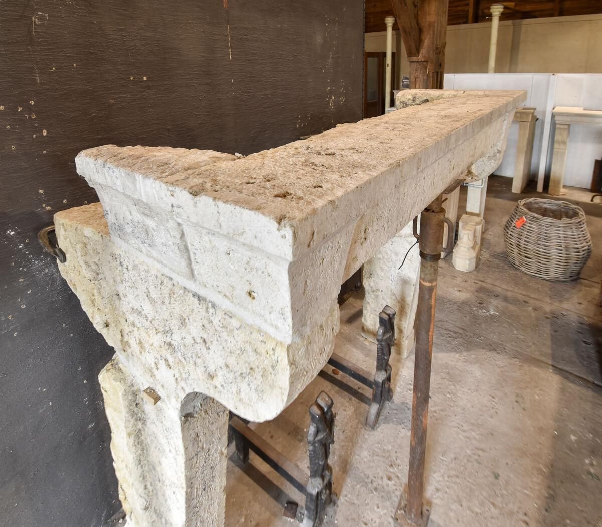 19th Century Antique Sandstone Mantelpiece Compagnarde photo Home Fixtures