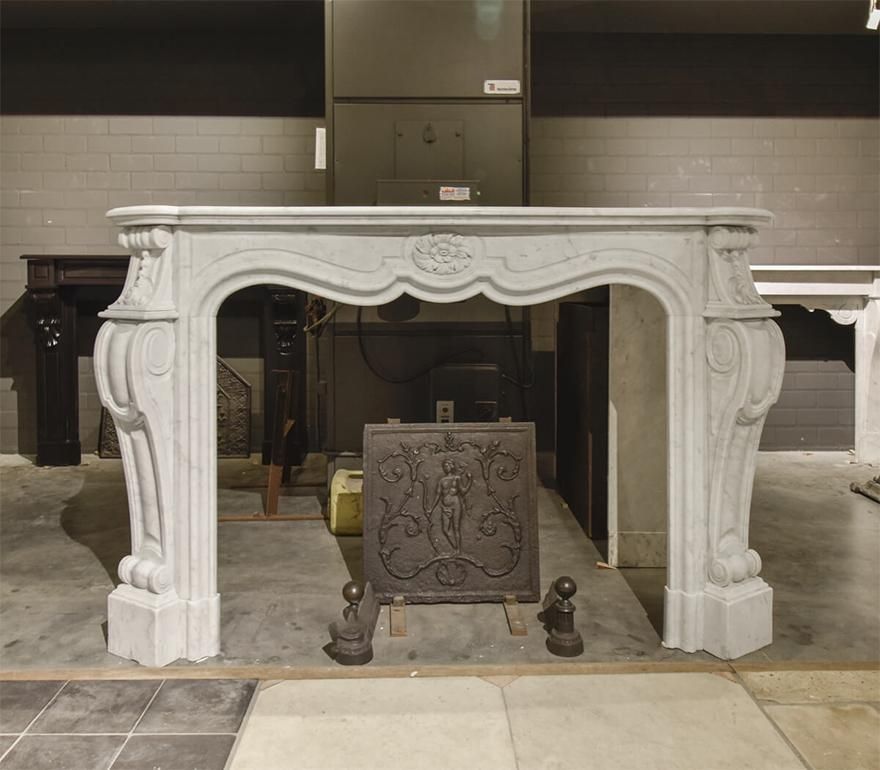 19th Century Antique Carrara Marble Louis XV Fireplace Mantel photo 8398.0