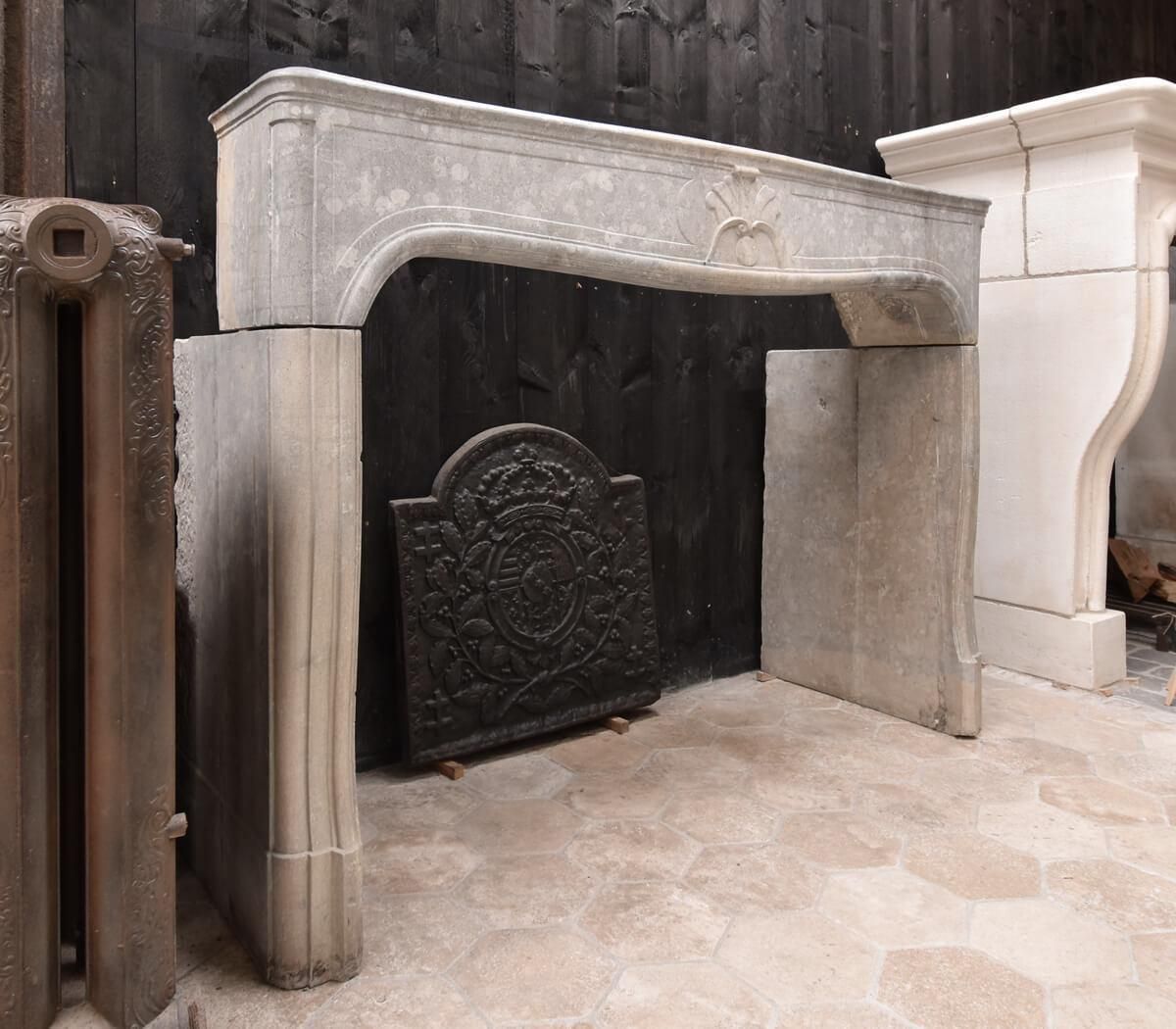 19th Century Antique French Marble Stone Fireplace Mantel photo furniture