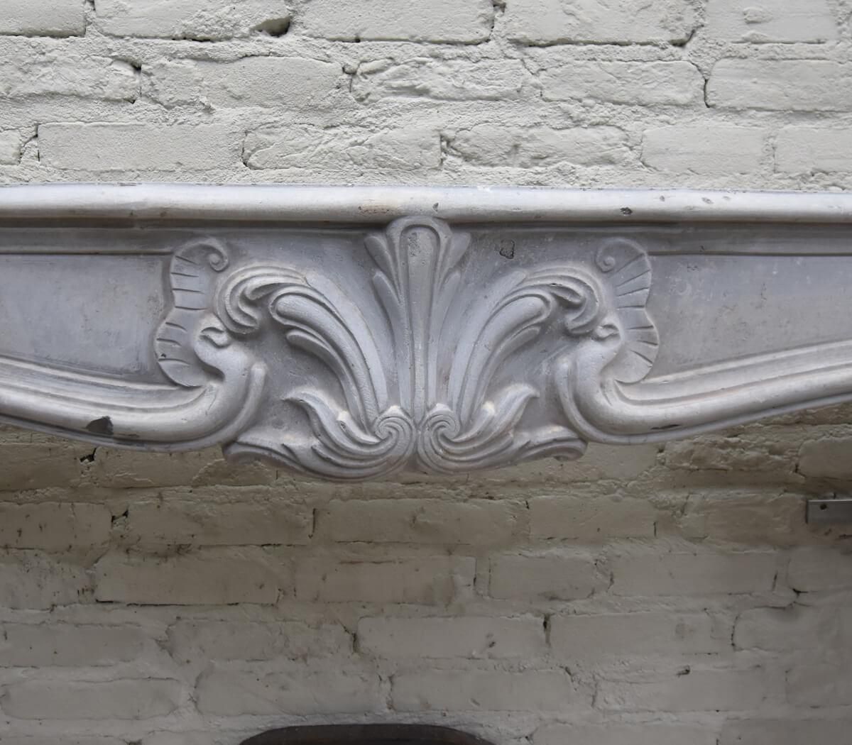 19th Century Antique Marble Stone Louis XV Fireplace Mantel Front photo vinterior