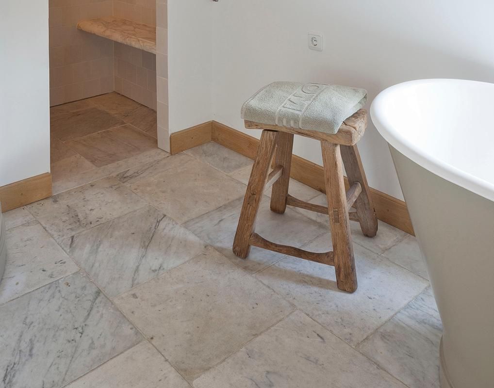 Reclaimed Antique Carrara Marble Floor Tiles photo furniture