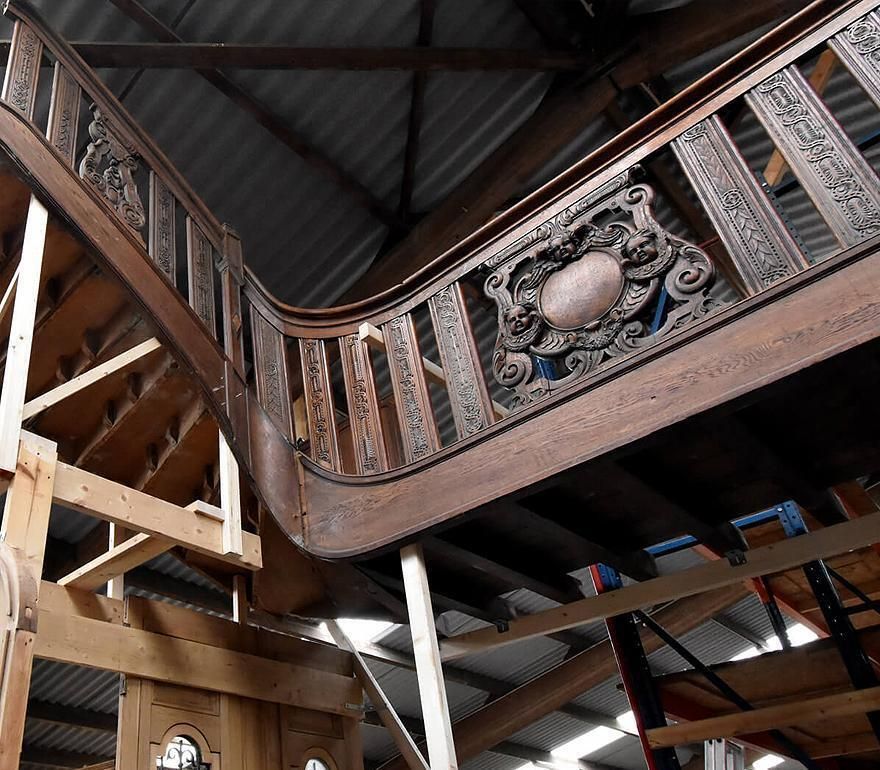 Exclusive Oak Staircase With Carving And Balustrade 19th Century photo Home Decor