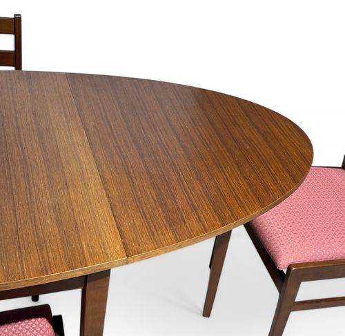 photo vintage Meredew Walnut Table And Chairs Mid Century Retro Space Saver C1960s