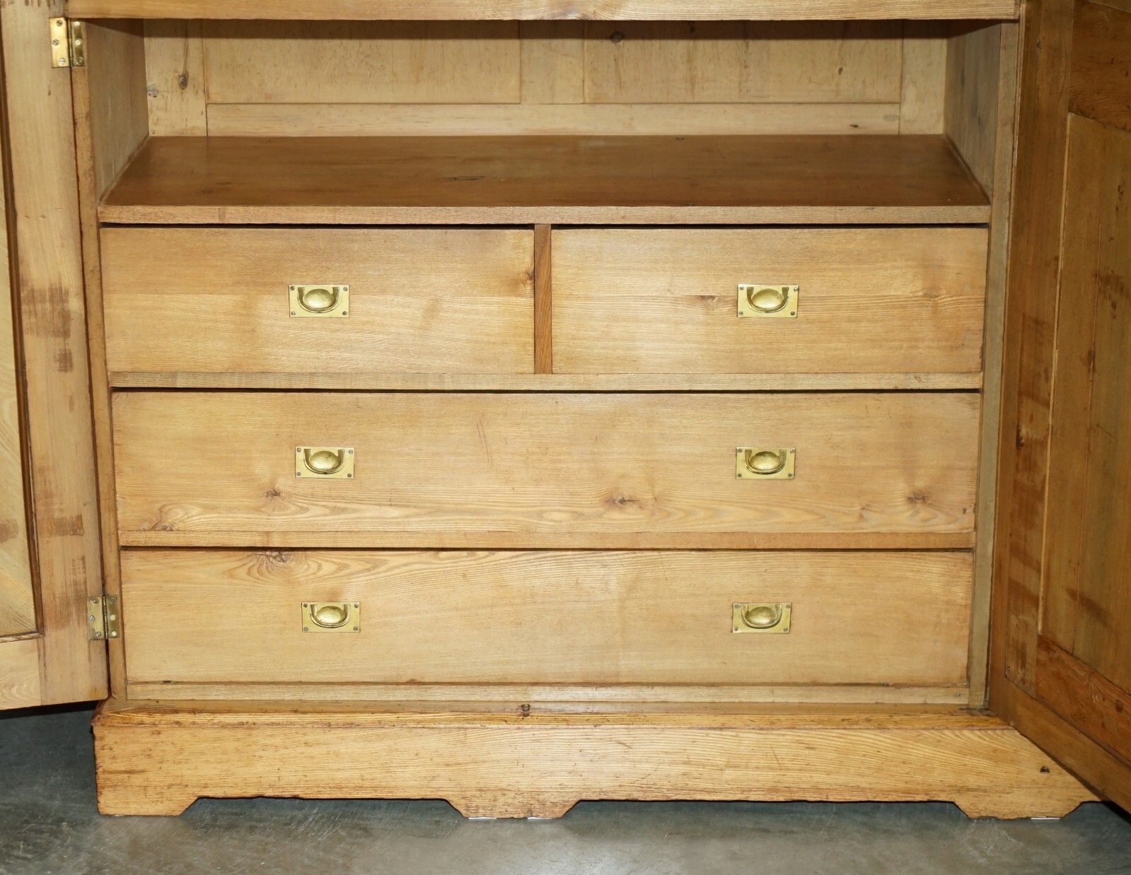 photo vinterior Victorian Ash Aesthetic Movement Wardrobe Built In Campaign Chest Of Drawers