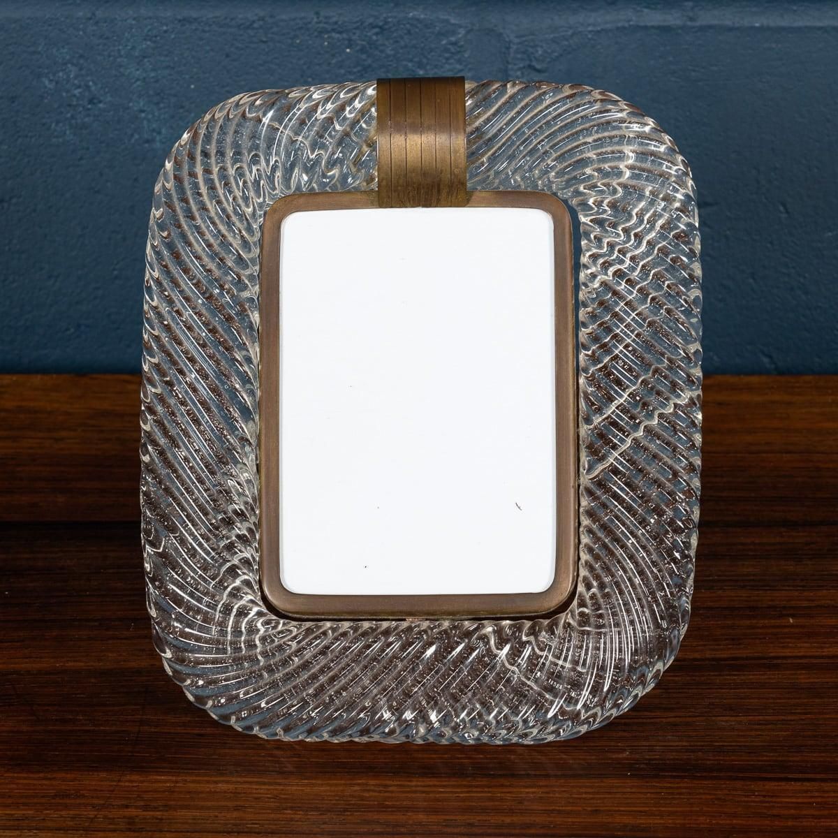 20thc Italian Venetian Glass Photograph Frame, Attributable To Venini C.1950 photo for sale