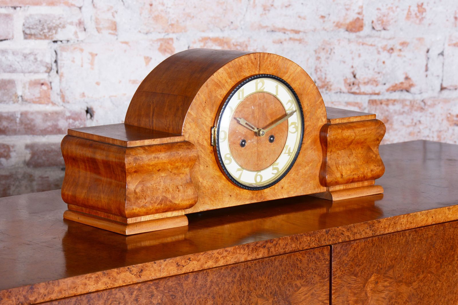 Restored Art Deco Clock, Made By Up Závody, Mahogany, Czech, 1920s photo Home Decor