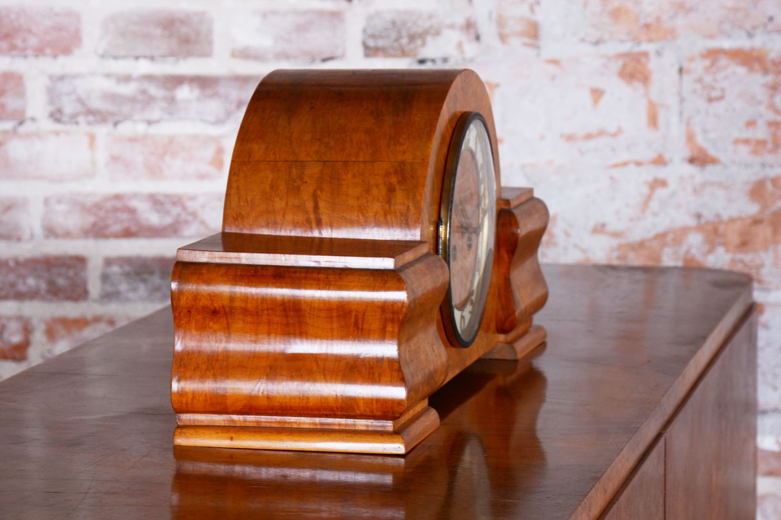 photo for sale Restored Art Deco Clock, Made By Up Závody, Mahogany, Czech, 1920s
