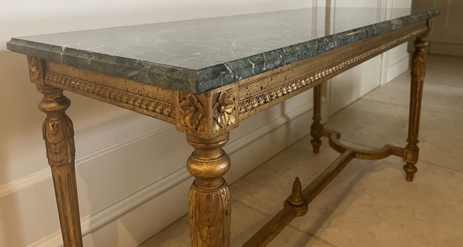 French Louis XVI Style Carved Giltwood Occasional Table photo furniture