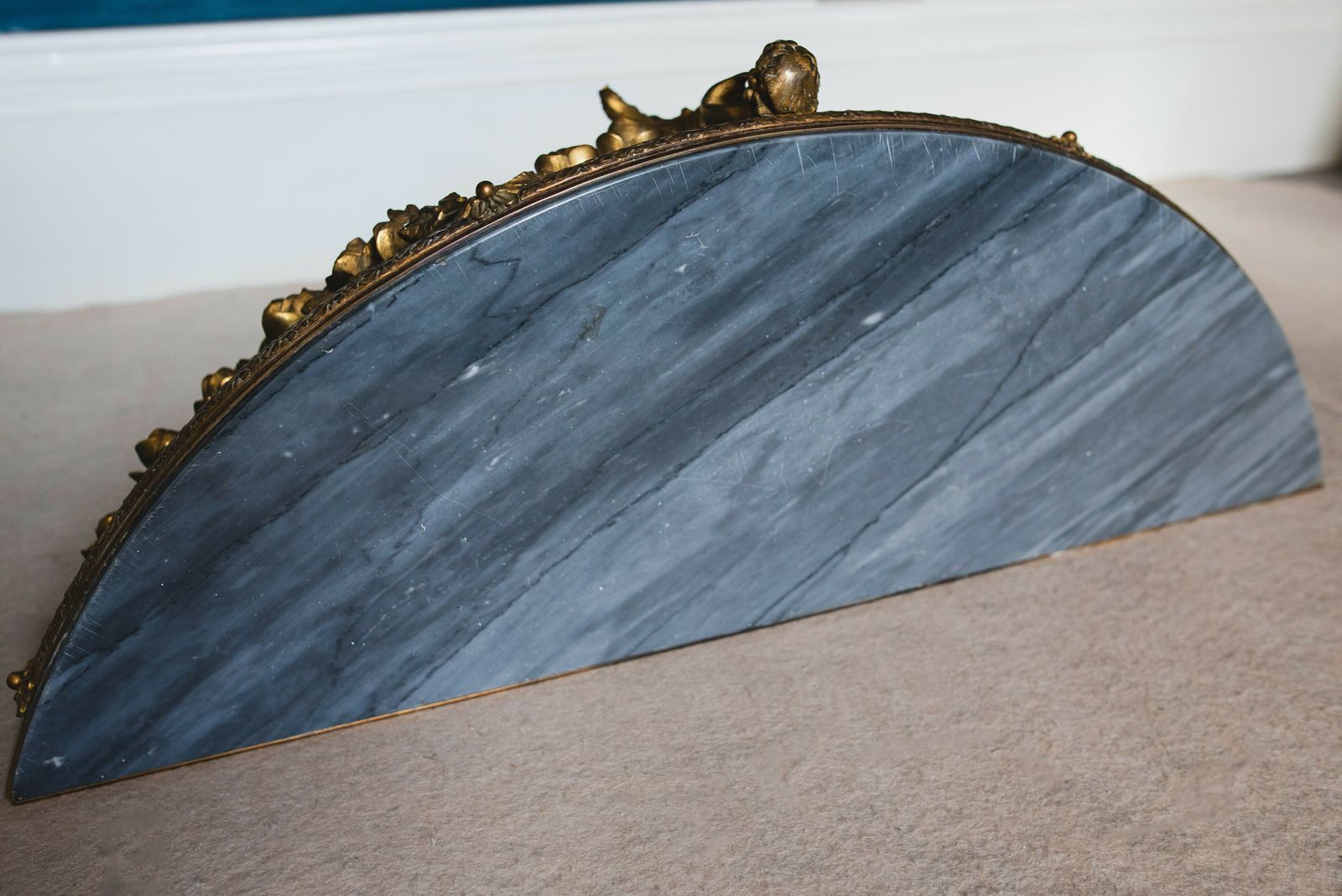 Baroque Style Marble Wall Console With Cherub photo buy