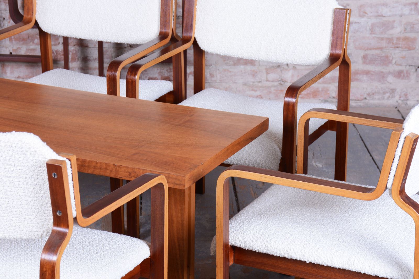 photo furniture Set Of Four Restored Mid Century Chairs, By Ludvik Volak, Mahogany, Czech, 1960s