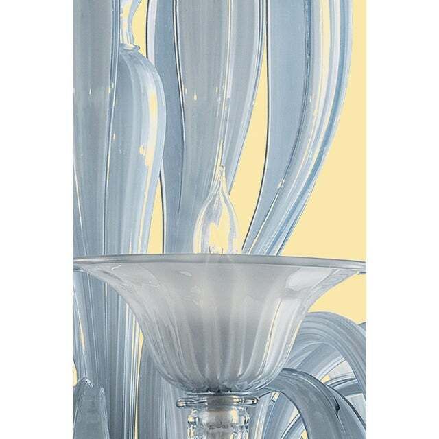 .Mid Century Modern Venetian Azure Style Murano Glass Chandelier photo buy