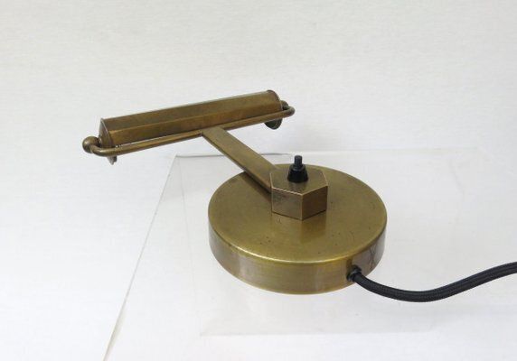 Art Deco Minimalist Piano Lamp In Patinated Brass, 1920s photo Lighting