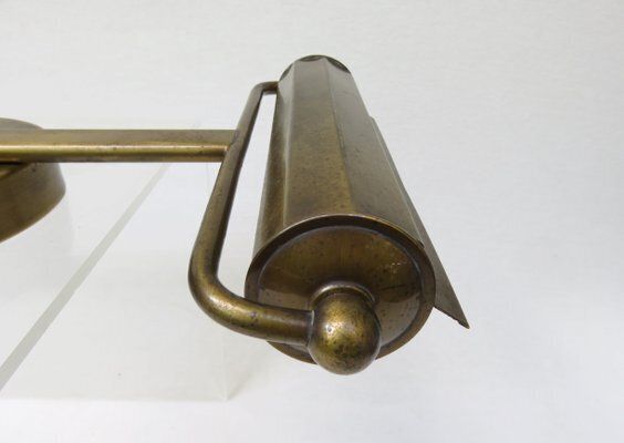 photo vinterior Art Deco Minimalist Piano Lamp In Patinated Brass, 1920s