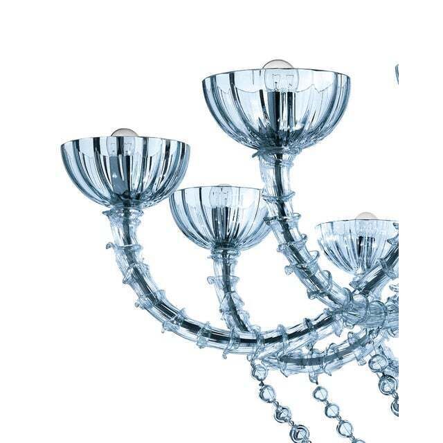 Contemporary Turquoise Cà Rezzonico Murano Glass Chandelier With Necklace photo furniture