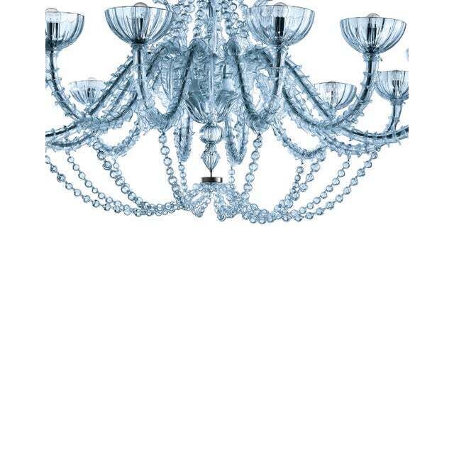 Contemporary Turquoise Cà Rezzonico Murano Glass Chandelier With Necklace photo for sale