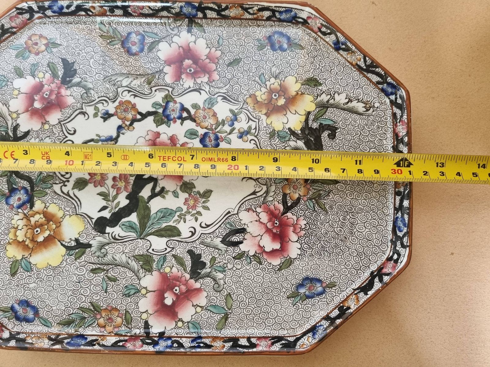 Hancock Coronaware Tray | Antique English Porcelain | Floral Vanity Dresser Plate | Victorian Dressing Table Decor photo vinterior