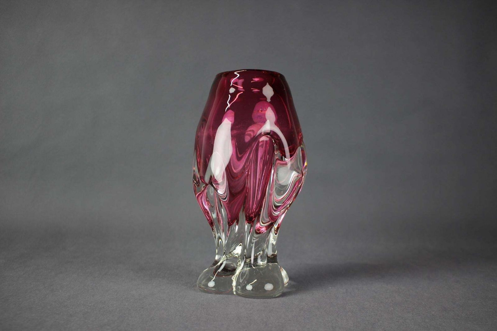 Bohemian Art Glass Vase By Josef Hospodka, Czechoslovakia, 1960s photo 345.0