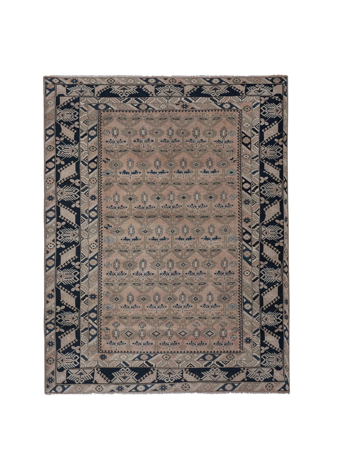 Decorative Turkish Rug, Soft Muted Color Oushak , Living Room 9'9'' X 12'9''