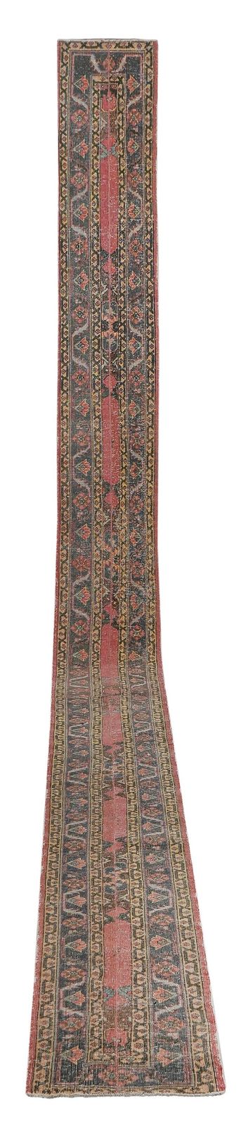 1960s Hand Knotted Anatolian Runner   Stair Carpet 1'7'' X 23'9''