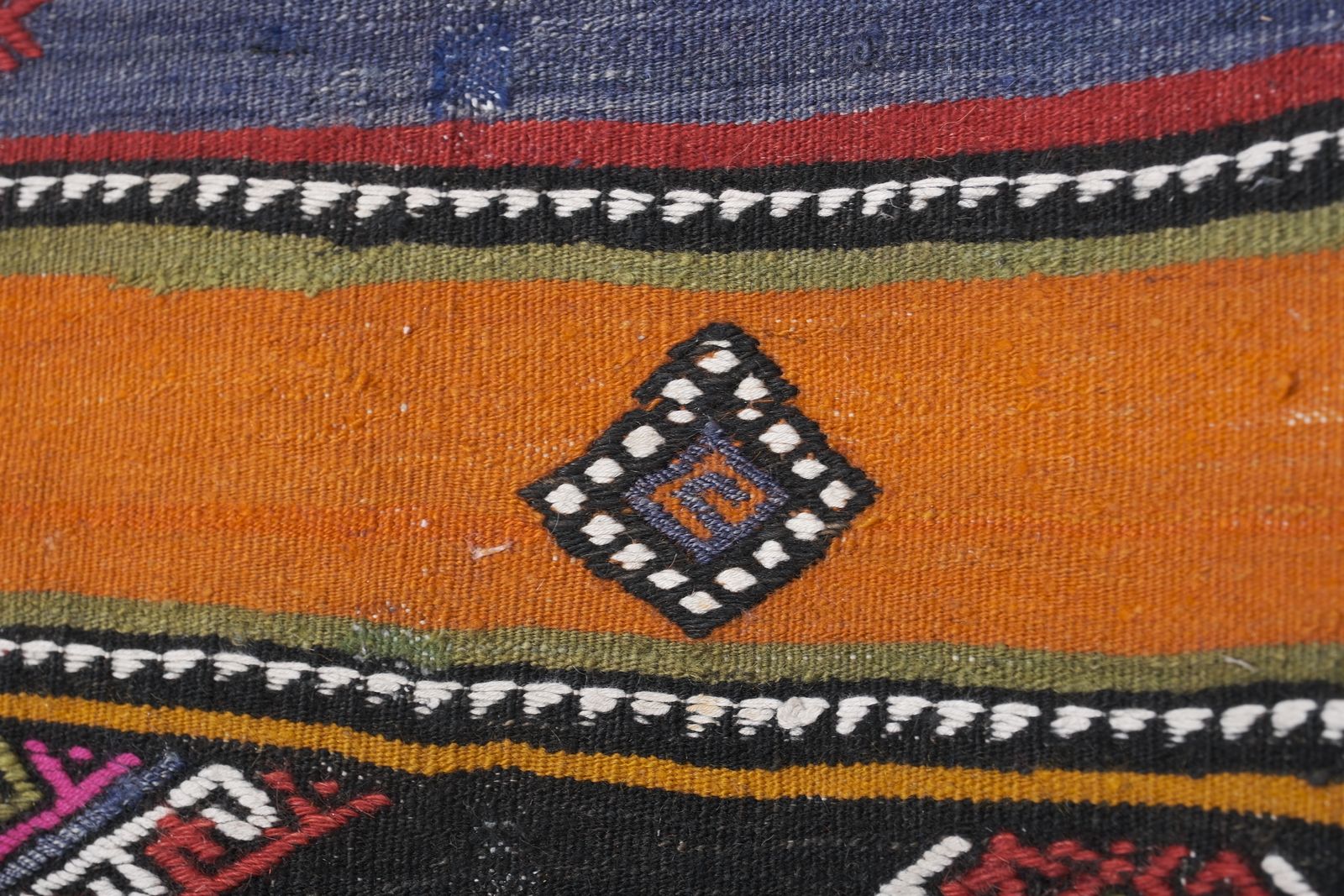 Made Of Natural Undyed Wool Early 20th Century Colorful Stair Kilim Runner 2'2'' X 19'4'' photo furniture