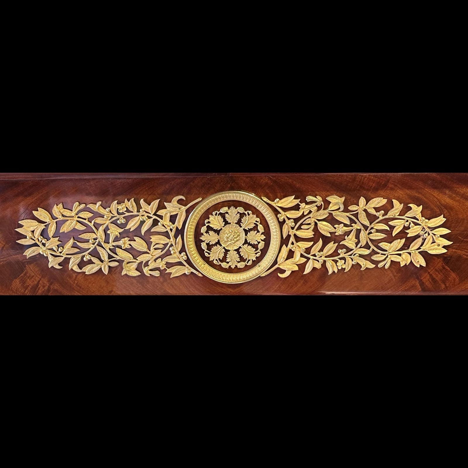 Grand French Empire Mahogany Gilt Bronze Mounted Console Table Of Extremely Large Scale photo 9800.0