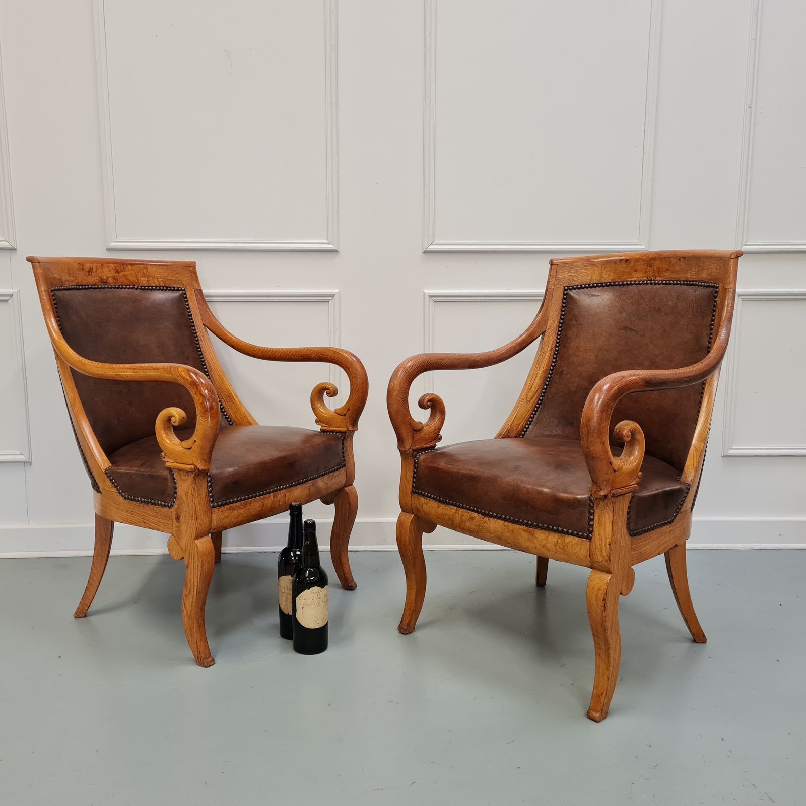 Pair Of Antique Ash Armchairs C1850 Free Delivery Eng/Wales photo for sale