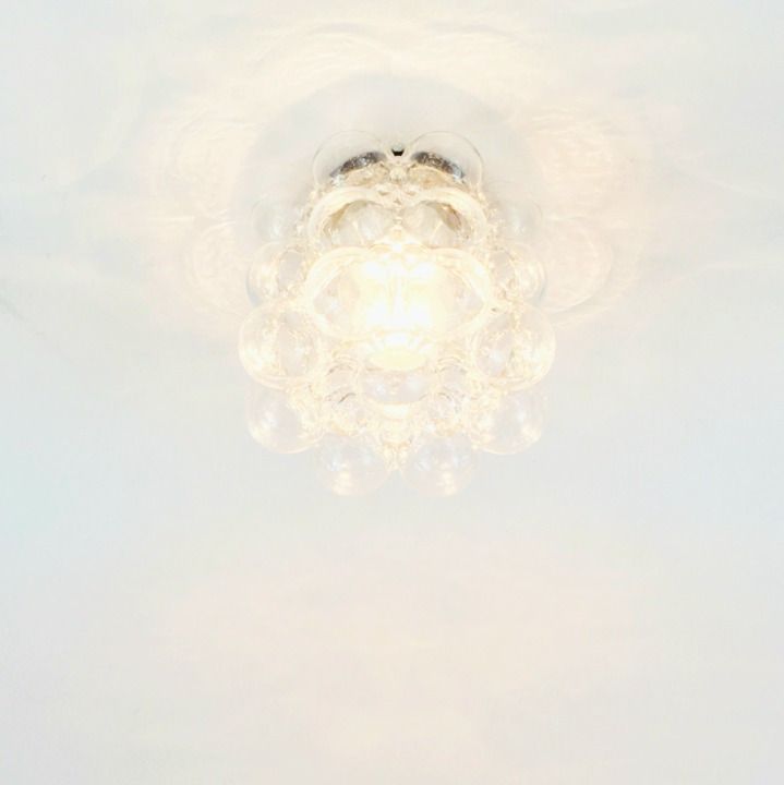Mid Century Space Age Bubble Glass Flush Mount Or Ceiling Lamp By Helena Tynell For Limburg, Germany, 1960s photo vinterior