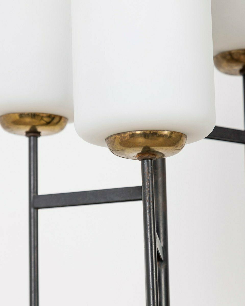 photo furniture Vintage Italian Floor Lamp In Metal And Glass, 1950s