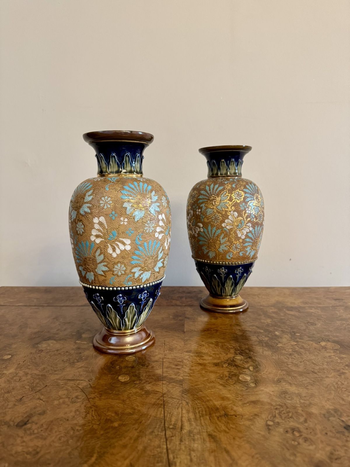 Stunning Quality Pair Of Antique Royal Doulton Vases photo Home Decor