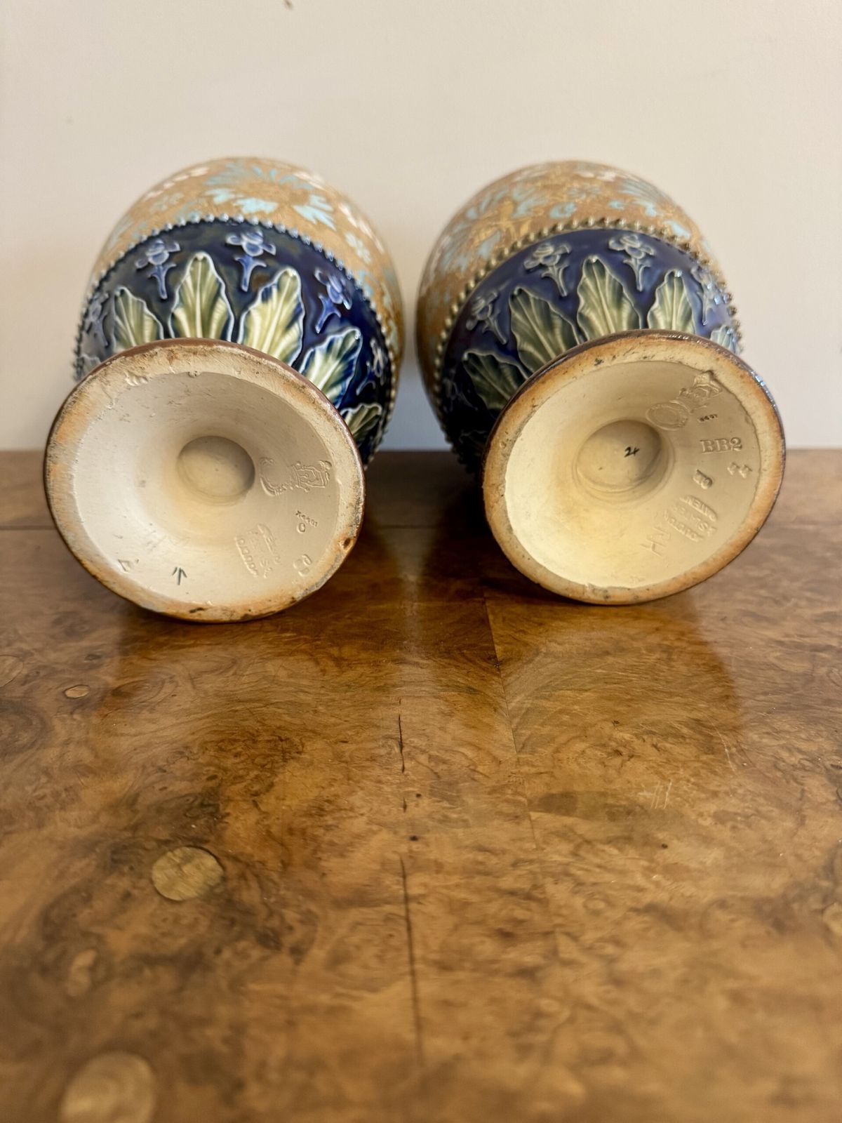 Stunning Quality Pair Of Antique Royal Doulton Vases photo 695.0