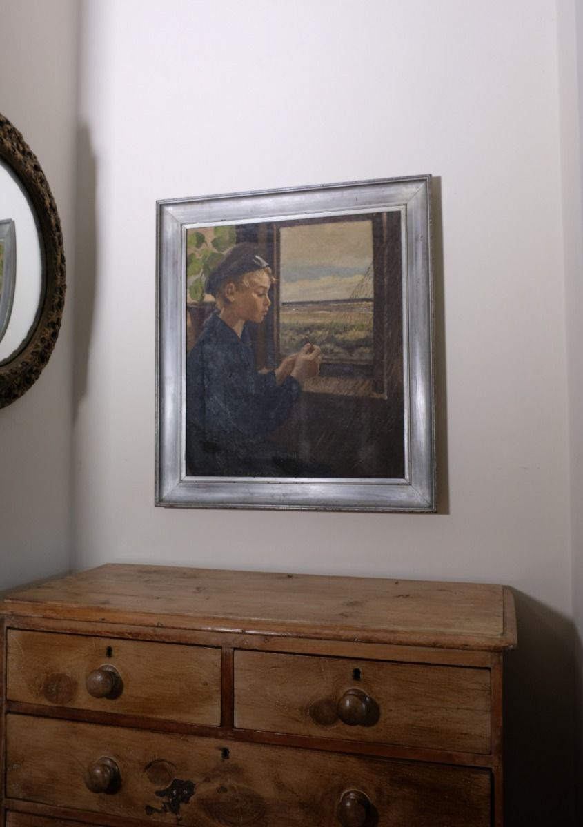 Oil On Canvas Study Of A Boy By Christian Aigens photo for sale