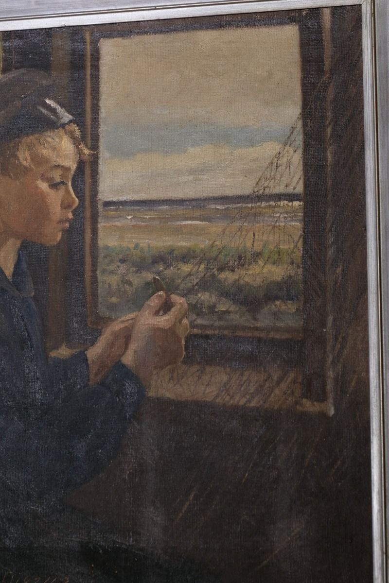 photo furniture Oil On Canvas Study Of A Boy By Christian Aigens