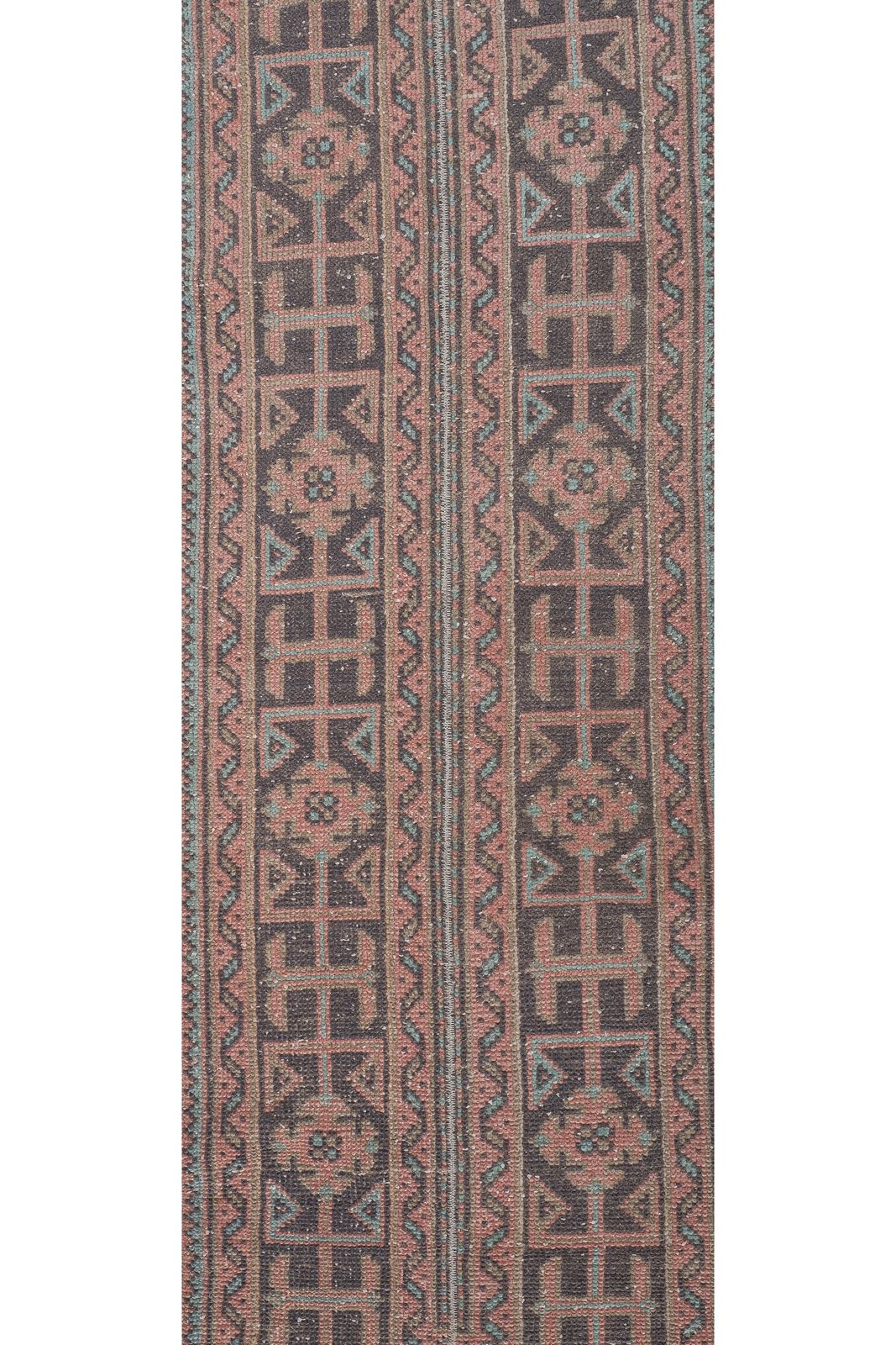 1960s Vintage Turkish Oushak Extra Long And Wide Runner   Stair Tread 1'10'' X 20'8'' photo for sale