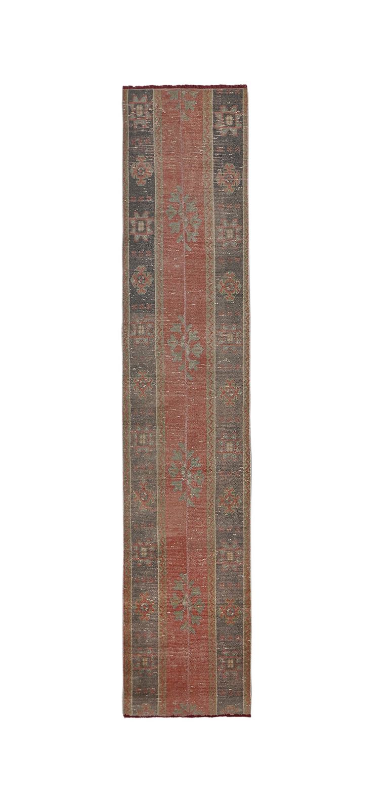 1960s Vintage Turkish Oushak Long And Wide Runner   Stair Tread 2'' X 10'3''