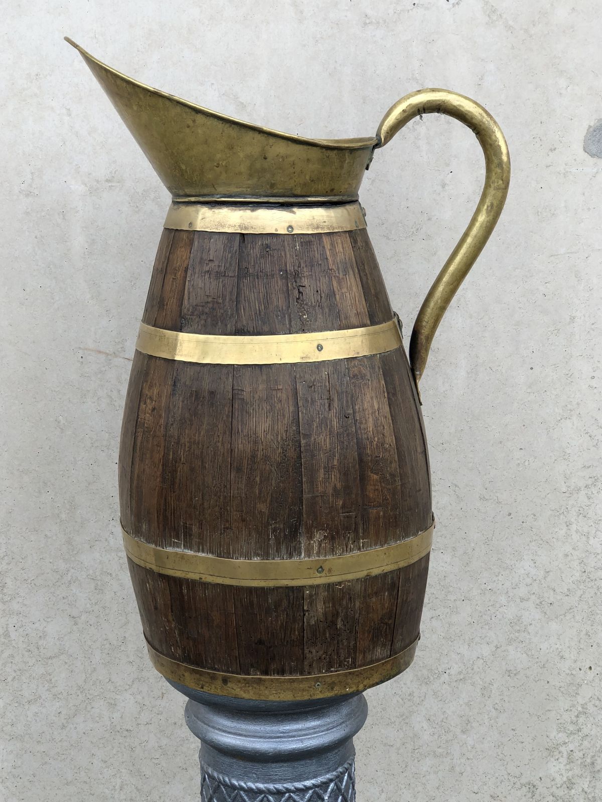 129.0 Handsome Antique French Pitcher / Umbrella Stand photo