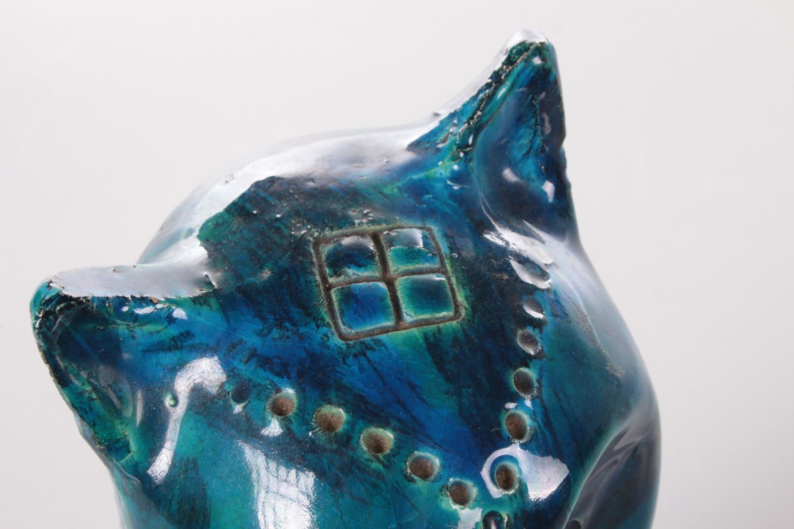 Rimini Blue Cat Made Of Ceramics By Aldo Londi, 1960 photo vintage
