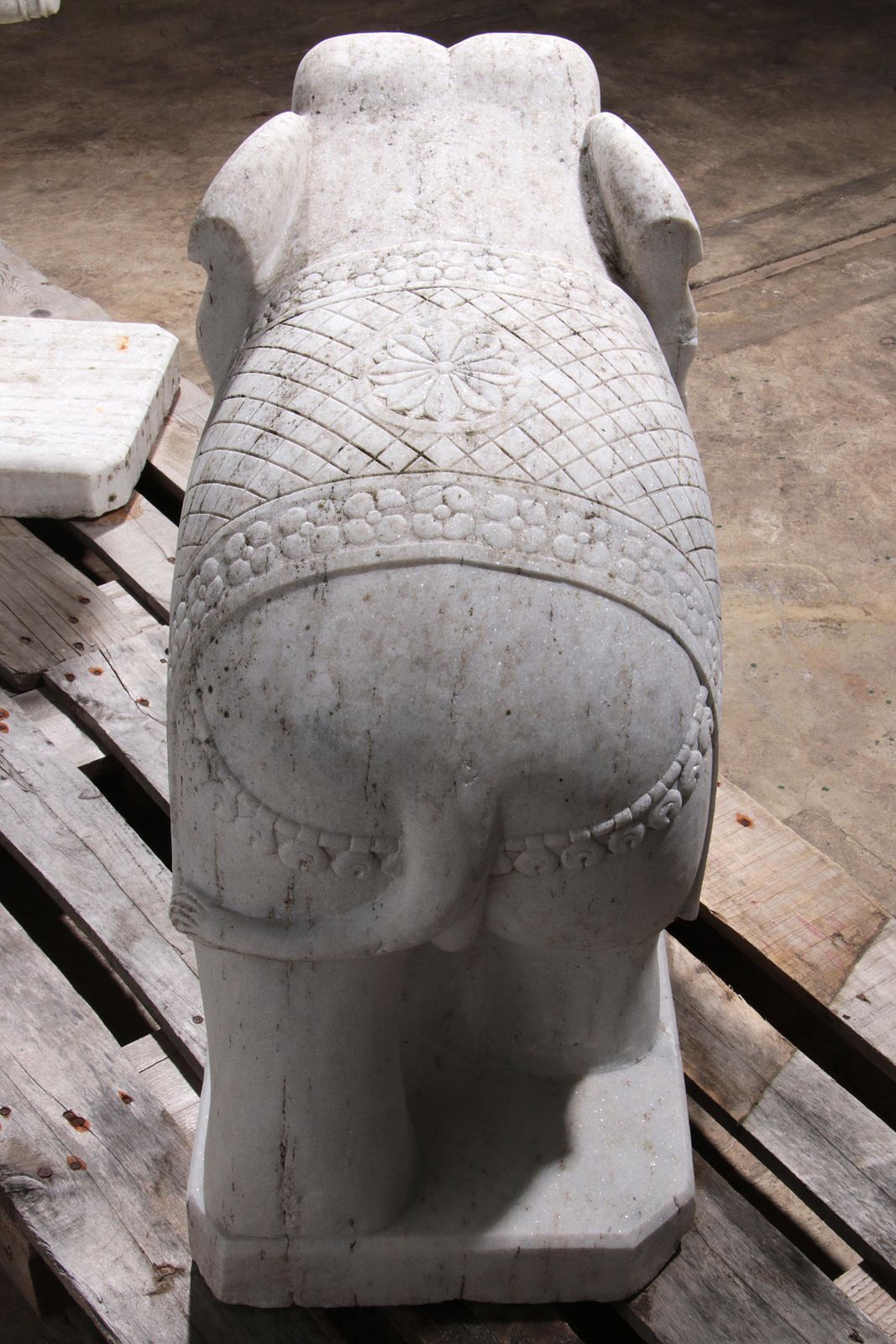 Handcrafted 2 Large Marble Elephant Statues photo 5946.0
