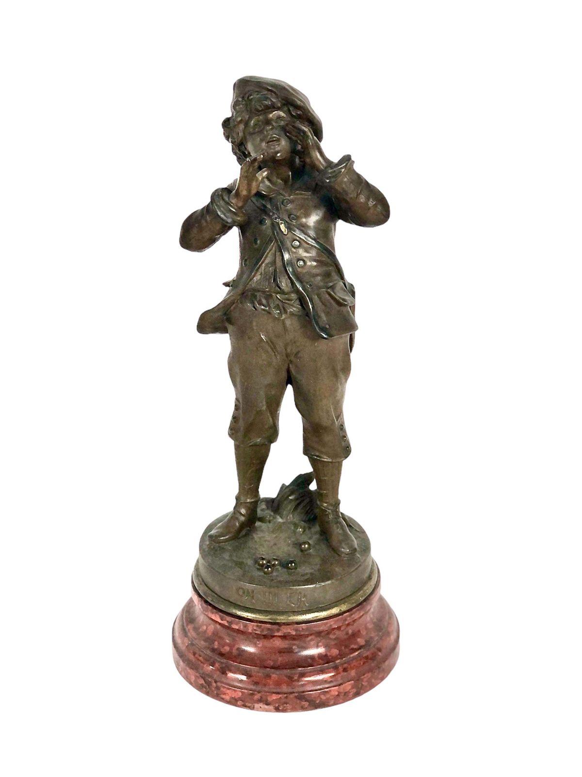 Louis Auguste Moreau Set Of Two Boys Spelter Sculptures 19th Century photo furniture