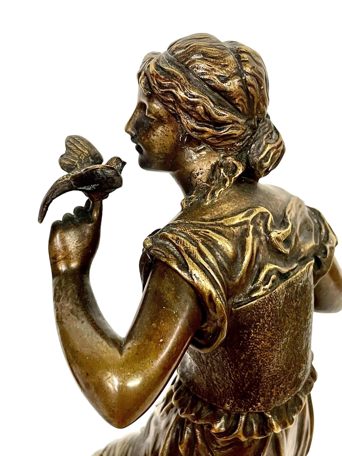 19th Century Petite Bronze Sculpture By Adrien étienne Gaudez photo vintage