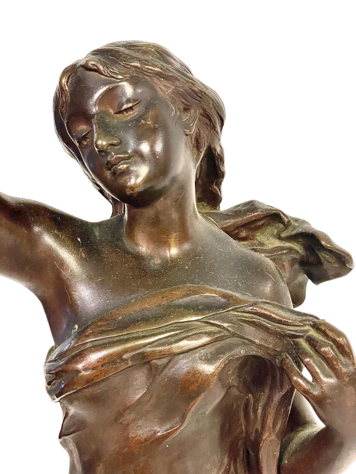 19th Century Tall And Large Woman Bronze Statue By French Sculptor Adrien Gaudez photo vinterior