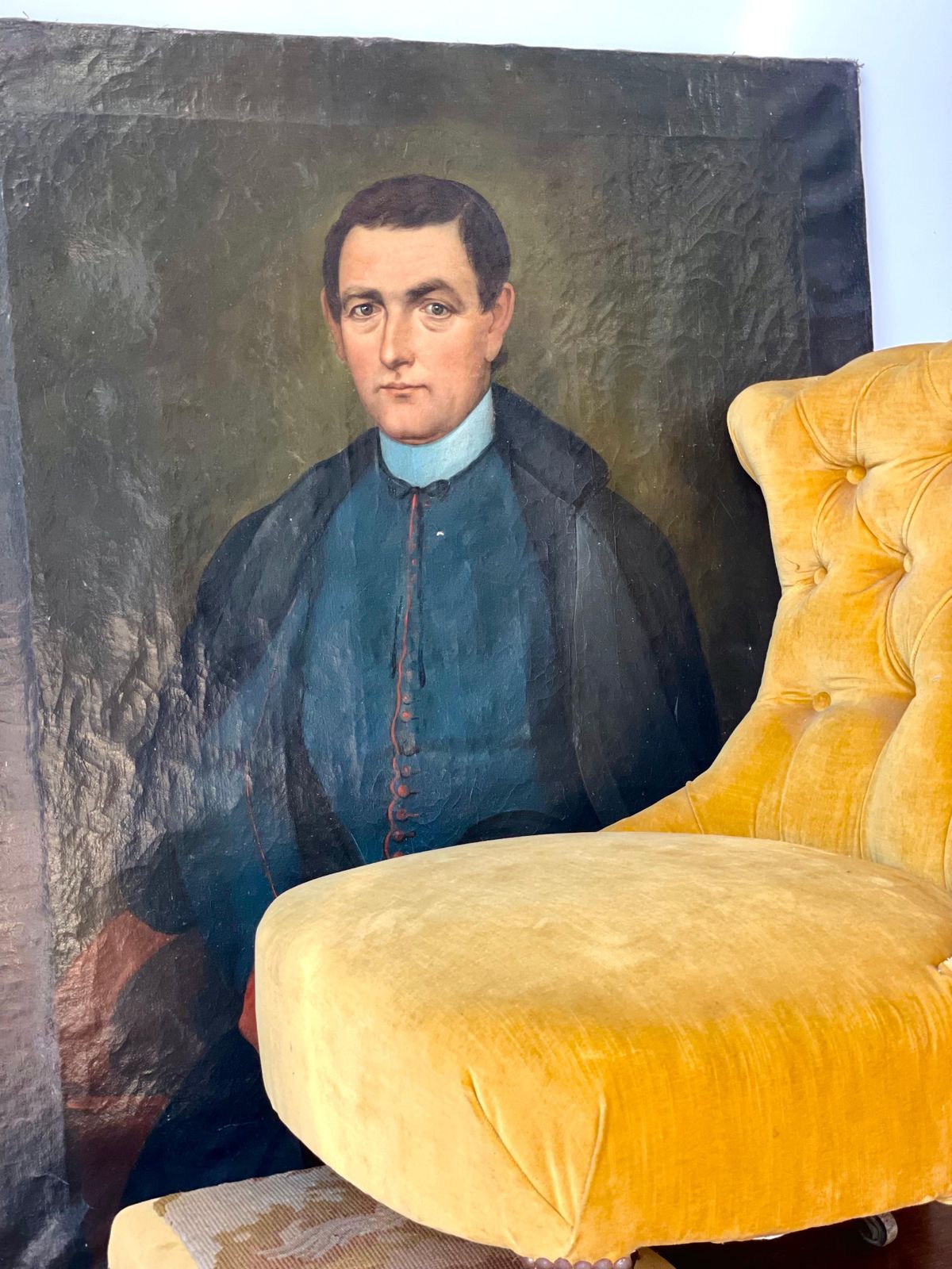 Oil On Canvas "Portrait Of An Ecclesiastic" photo Art