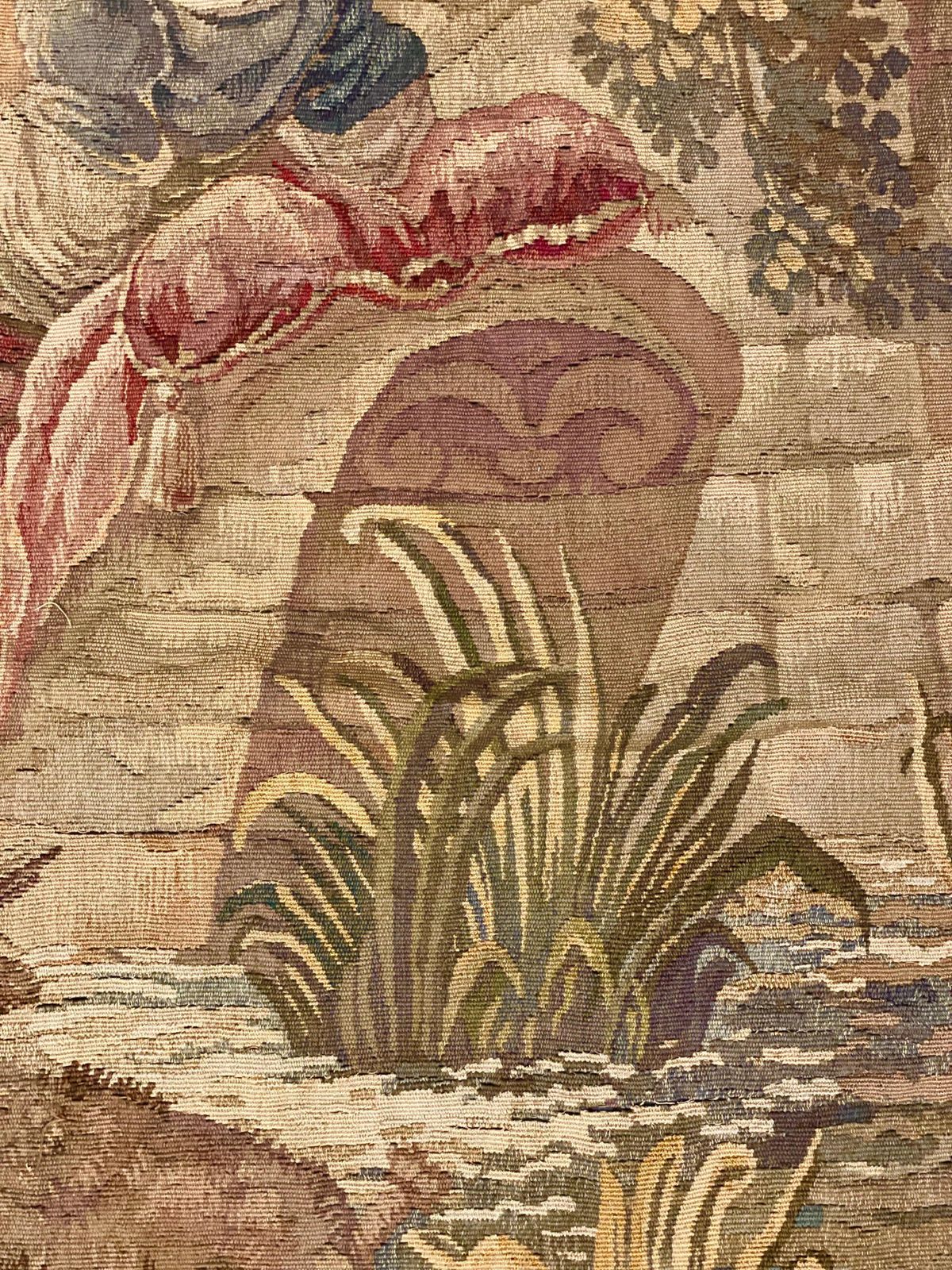 French Aubusson Pastoral Tapestry Featuring A Gallant Scene, Late 19th Century photo 7321.0