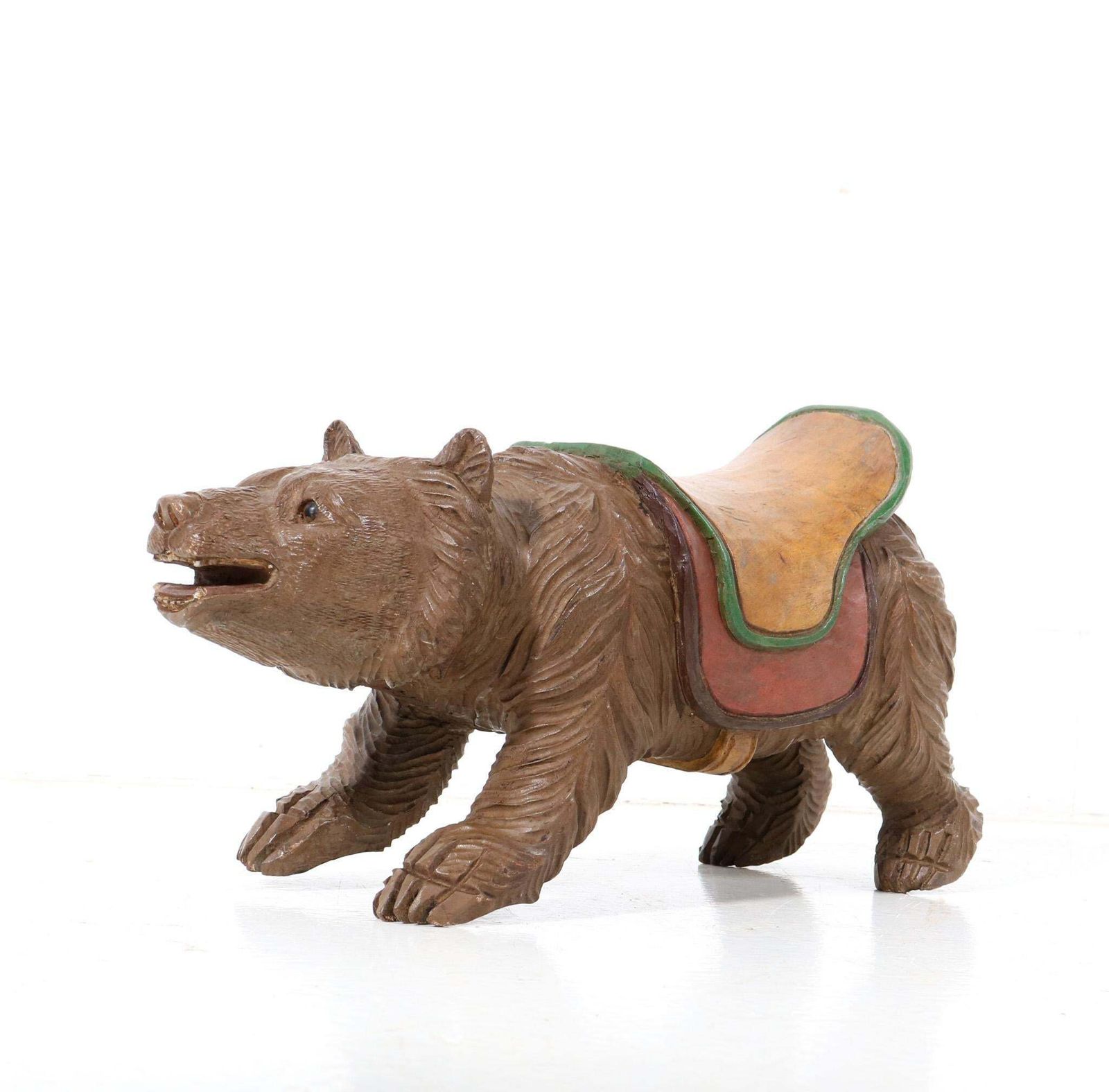 Hand Carved Fruitwood Black Forest Bear Germany, 1920s photo Art